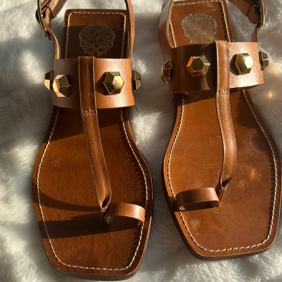 Vince Camuto Womens Dailette Leather Ankle Strap Thong Sandals - Picture 3 of 15
